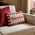 Decortieliving - Fa La La Christmas Cushion 30x50cm | Red Candy Stripe, Tufted