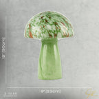 Decortieliving - Green Glass Mushroom Lamp 30cm | Retro Italian Style with Copper Flecks