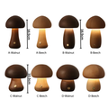 Decortieliving - Wooden Mushroom Night Light | Rechargeable Touch Lamp