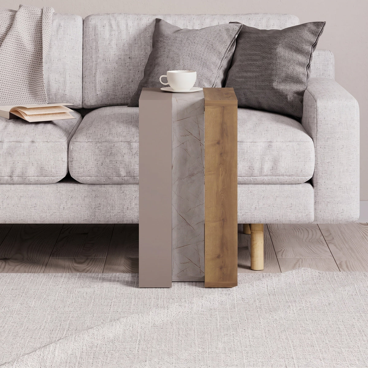 Decortieliving - Muju Modern C Shape Table Multipurpose H 57cm