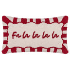 Decortieliving - Fa La La Christmas Cushion 30x50cm | Red Candy Stripe, Tufted