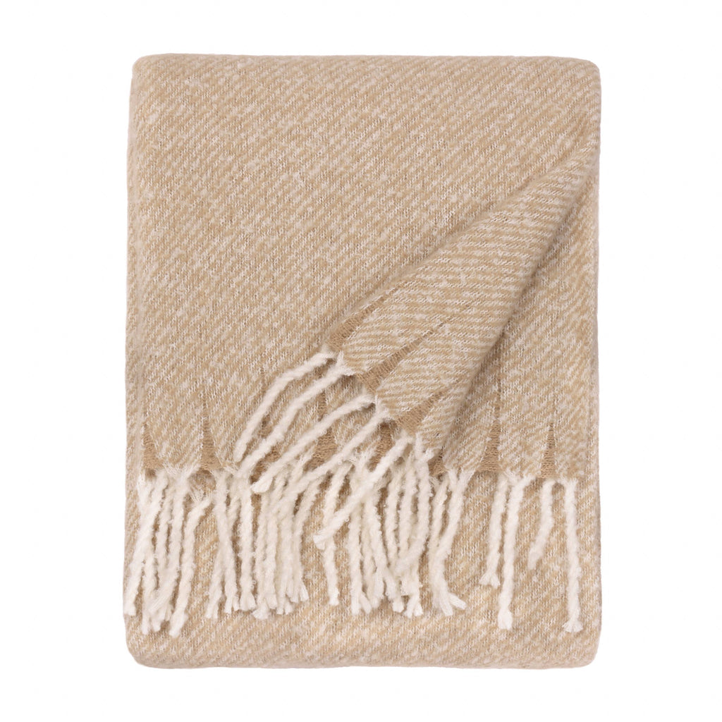Decortieliving - Isla Woven Throw 130x180cm | Natural with Tassels