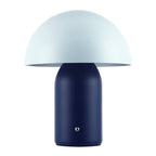 Decortieliving - Midnight Blue Mushroom Table Lamp 25cm | Rechargeable, Touch Dimmer