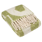 Decortieliving - Meta Faux Mohair Throw 130x180cm | Abstract Jacquard, Natural or Olive