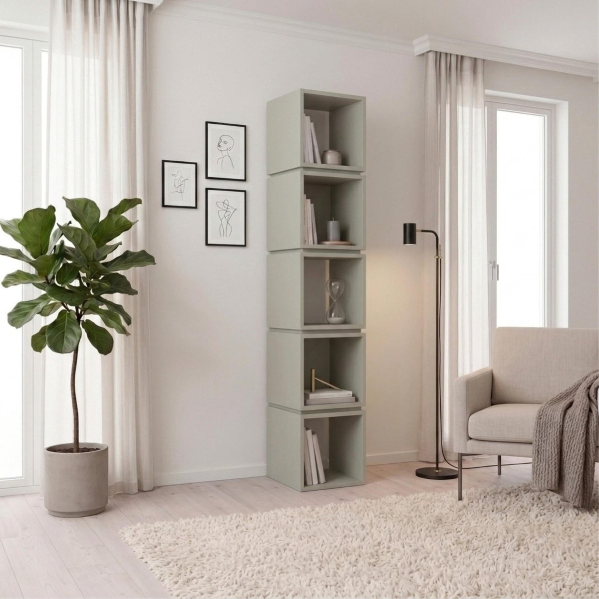 Decortieliving - Multi Modern Bookcase Display Unit Tall 167cm