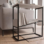 Decortieliving - Tenol Modern Side Table with Metal Angled Shelf
