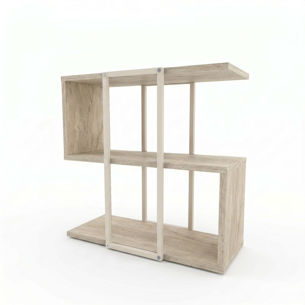 Decortieliving - Homia Stepped Side Table with Open Shelves – Living Room End Table