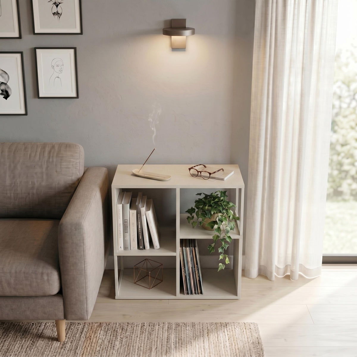 Decortieliving - Bolton Mini Bookcase with Open Shelves