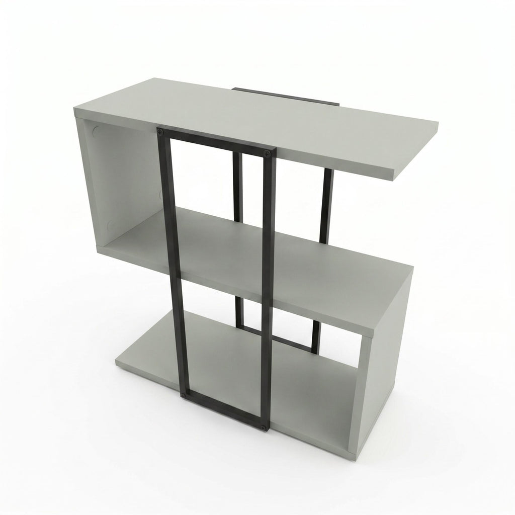 Decortieliving - Homia Stepped Side Table with Open Shelves – Living Room End Table