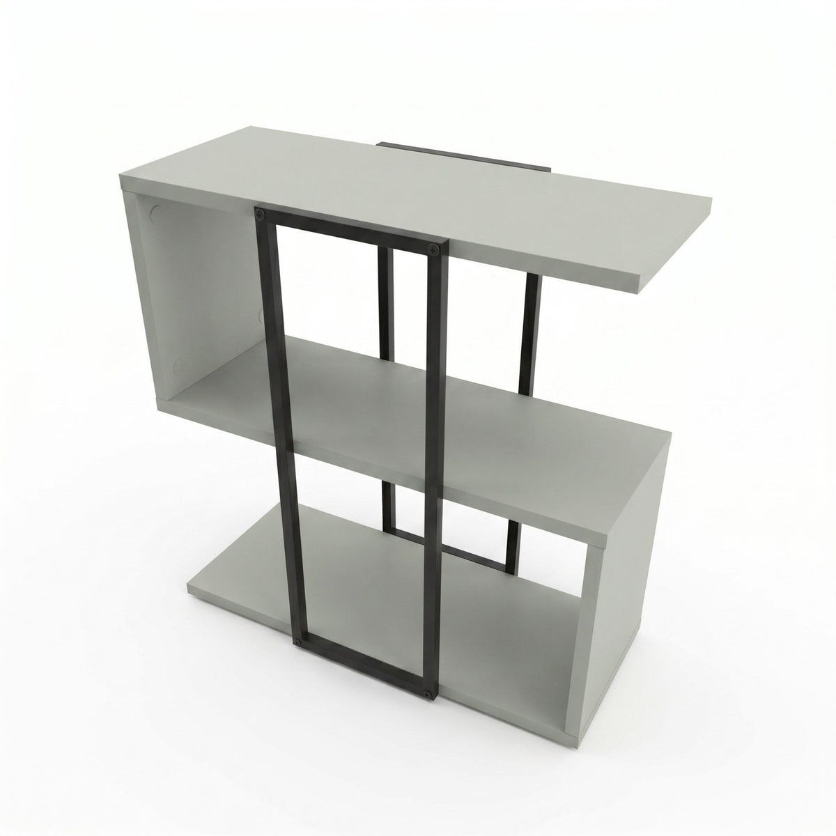 Decortieliving - Homia Stepped Side Table with Open Shelves – Living Room End Table