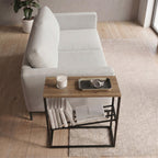 Decortieliving - Tenol Modern Side Table with Metal Angled Shelf
