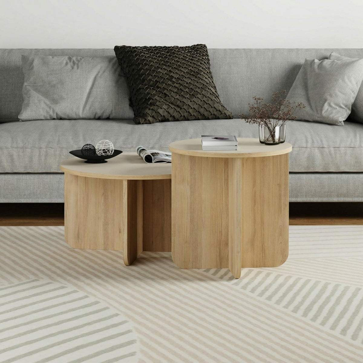 Decortieliving - Hillary Modern 2-Piece Coffee Table Set