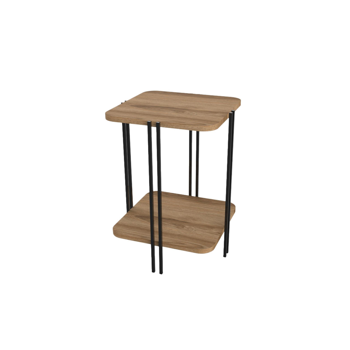 Decortieliving - Notus 2-Tier Side Table with Shelf