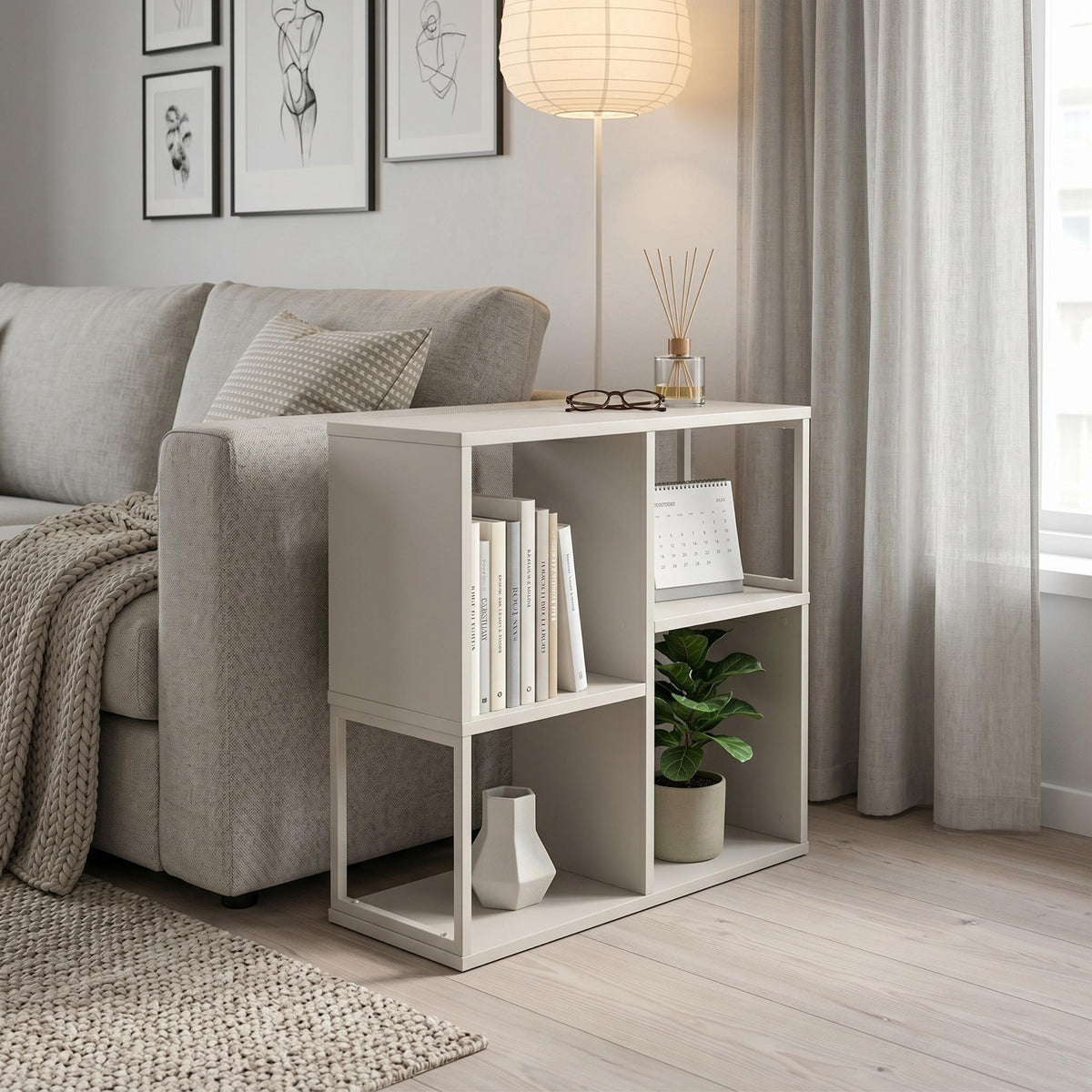 Decortieliving - Bolton Mini Bookcase with Open Shelves