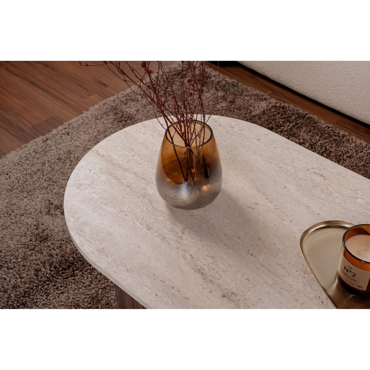 Decortieliving - Sable Oval Coffee Table 119 x 60 cm