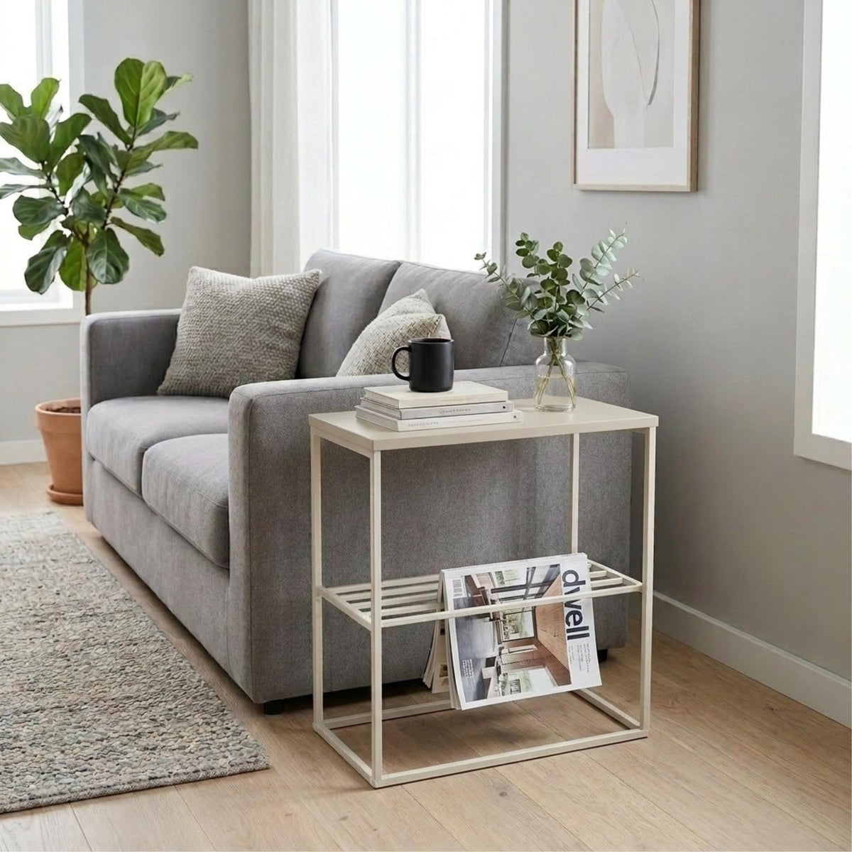 Decortieliving - Teno Side Table with Storage Shelf