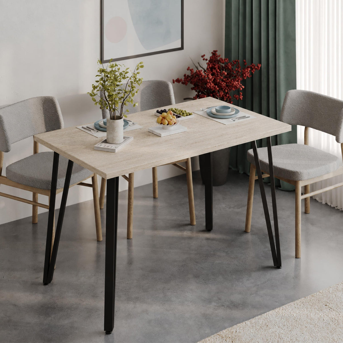 Decortieliving - Xana Modern Dining Table 4 Seater 120cm