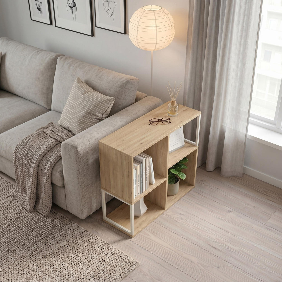 Decortieliving - Bolton Mini Bookcase with Open Shelves