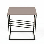 Decortieliving - Tenol Modern Side Table with Metal Angled Shelf