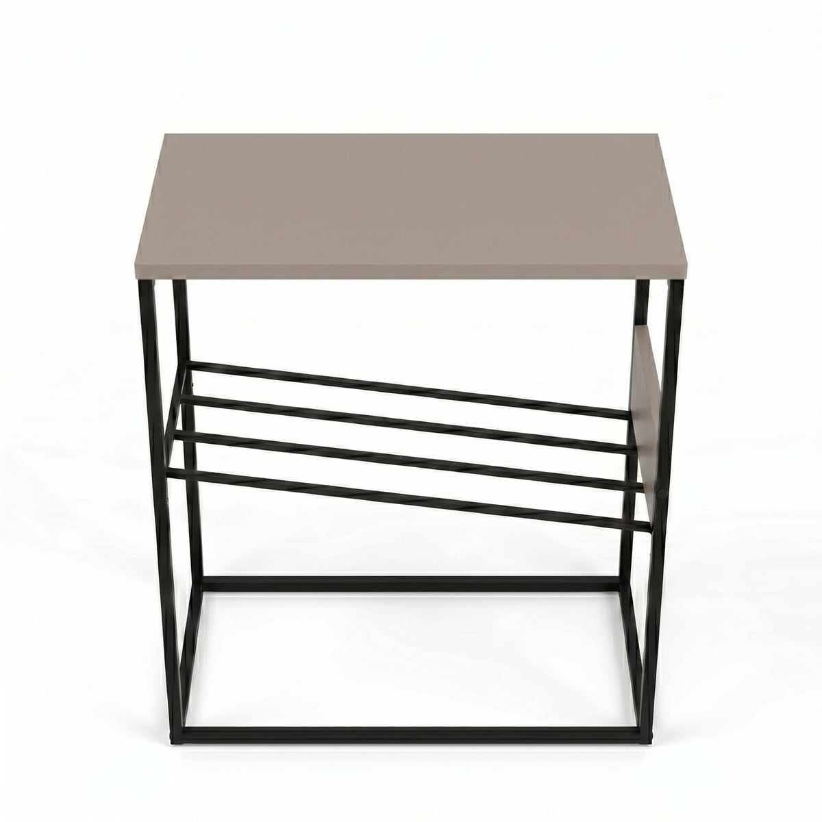 Decortieliving - Tenol Modern Side Table with Metal Angled Shelf