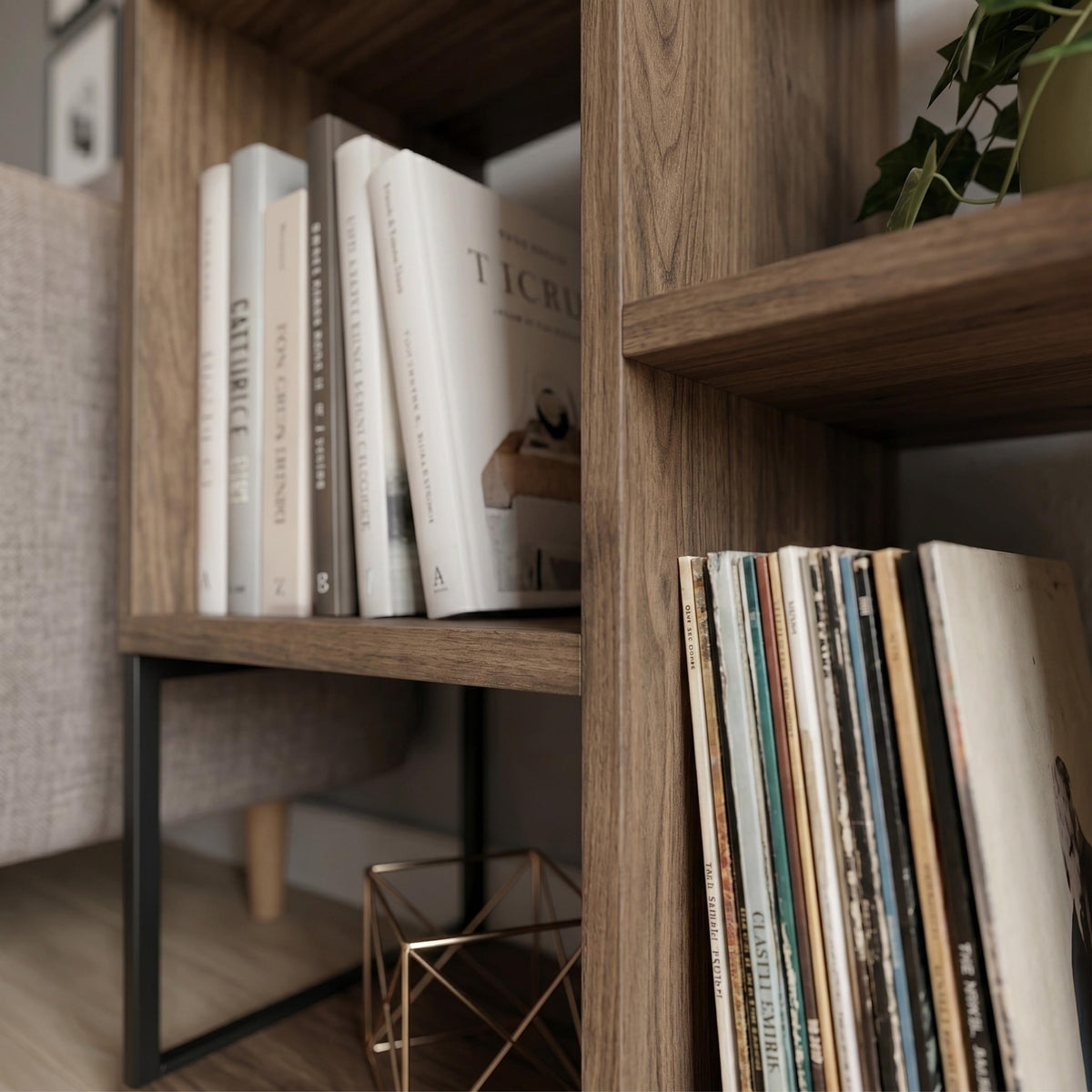 Decortieliving - Bolton Mini Bookcase with Open Shelves