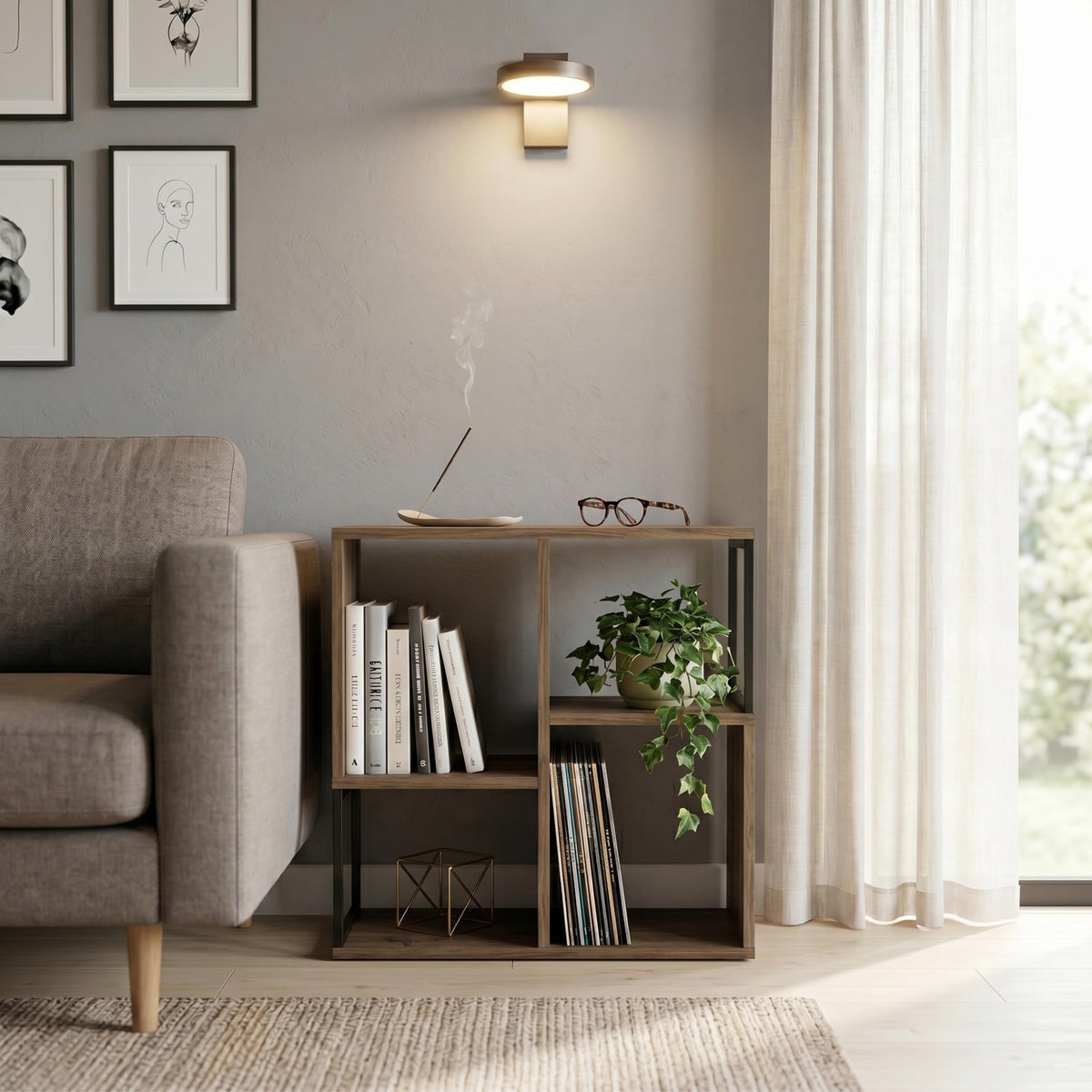 Decortieliving - Bolton Mini Bookcase with Open Shelves