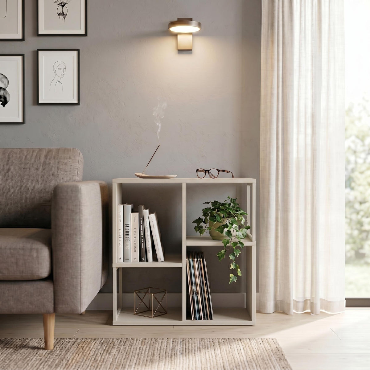 Decortieliving - Bolton Mini Bookcase with Open Shelves