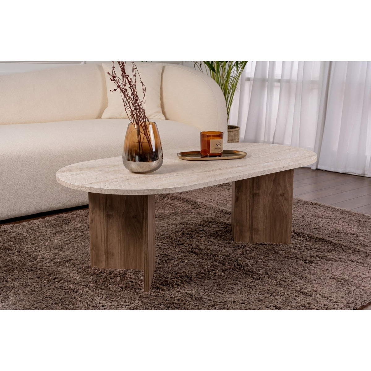 Decortieliving - Sable Oval Coffee Table 119 x 60 cm