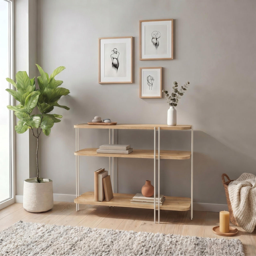 Decortieliving - Notus Console Table with Shelves