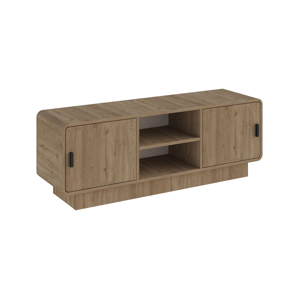 Decortieliving - Rovel TV Unit Natural Oak with Storage and Shelves