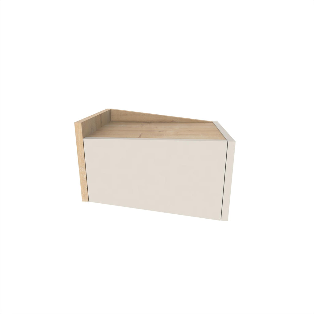 Decortieliving - Diago Floating Bedside Table with Drawer and Top Shelf - Left