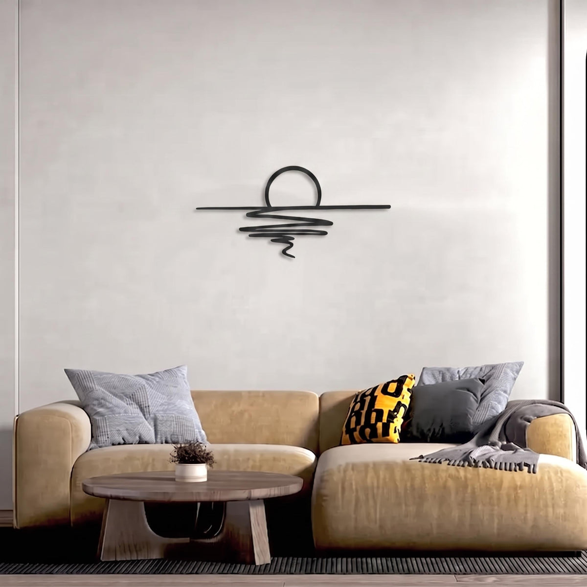 Decortieliving - Metal Wall Art-Sunset 60x27 Cm