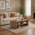 Decortieliving - Rovel Coffee Table Natural Oak with Shelves
