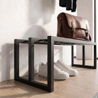 Decortieliving - Roya Hall Set Shoe Rack, 5 Metal Hook Wall Rail Black 72 x 30 x 50.2 cm