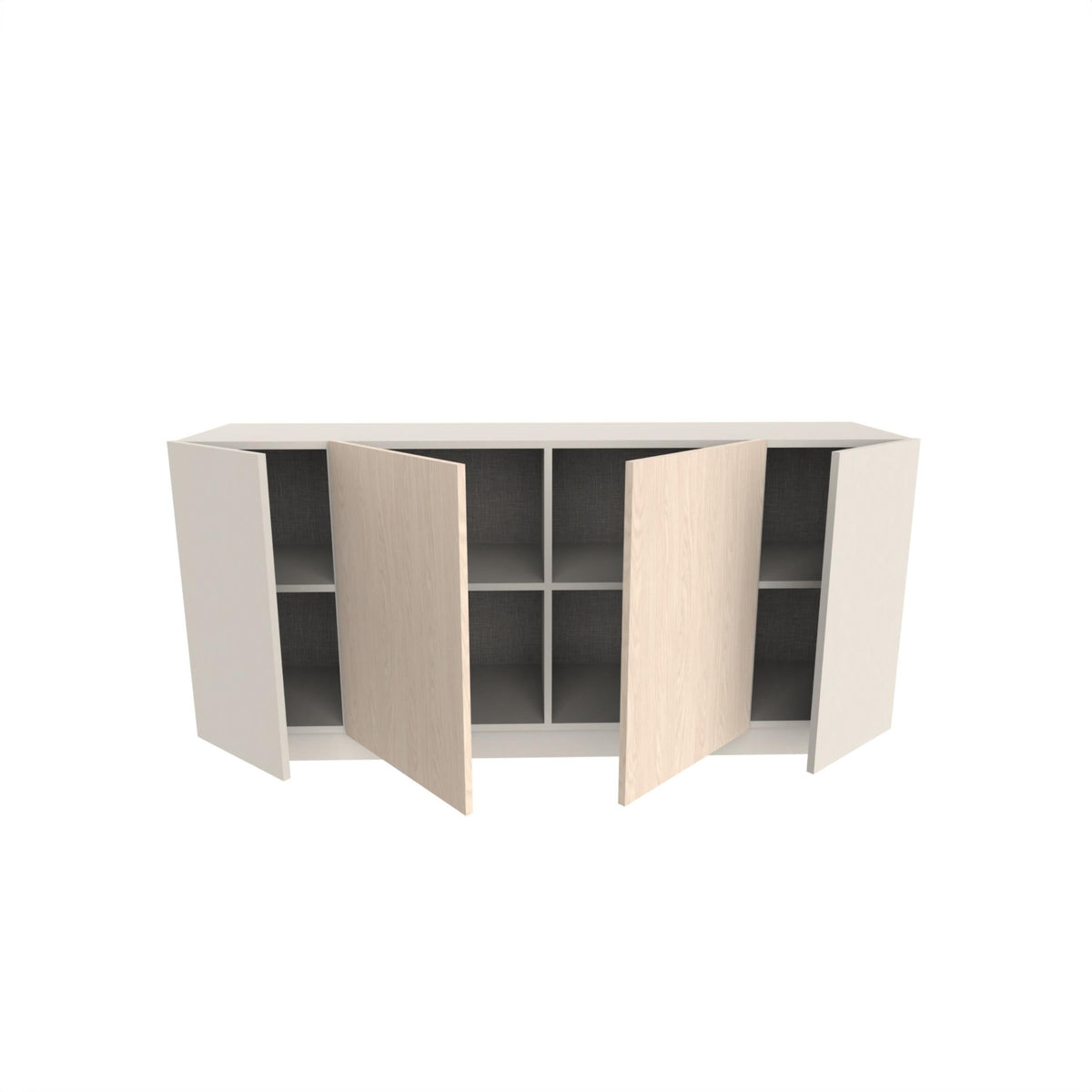 Decortieliving - Victor Console Sideboard 4 Doors Sandstone Sonoma Oak White 170 x 42.1 x 80.3 cm