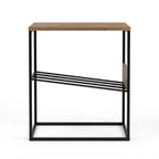 Decortieliving - Tenol Modern Side Table with Metal Angled Shelf