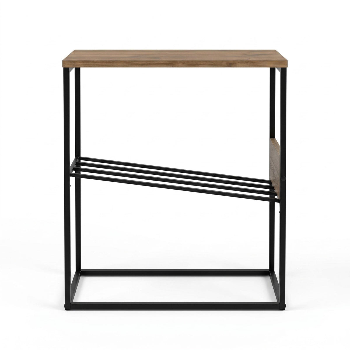 Decortieliving - Tenol Modern Side Table with Metal Angled Shelf