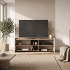 Decortieliving - Bige Modern TV Unit with Open Shelves 150cm