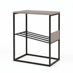 Decortieliving - Tenol Modern Side Table with Metal Angled Shelf