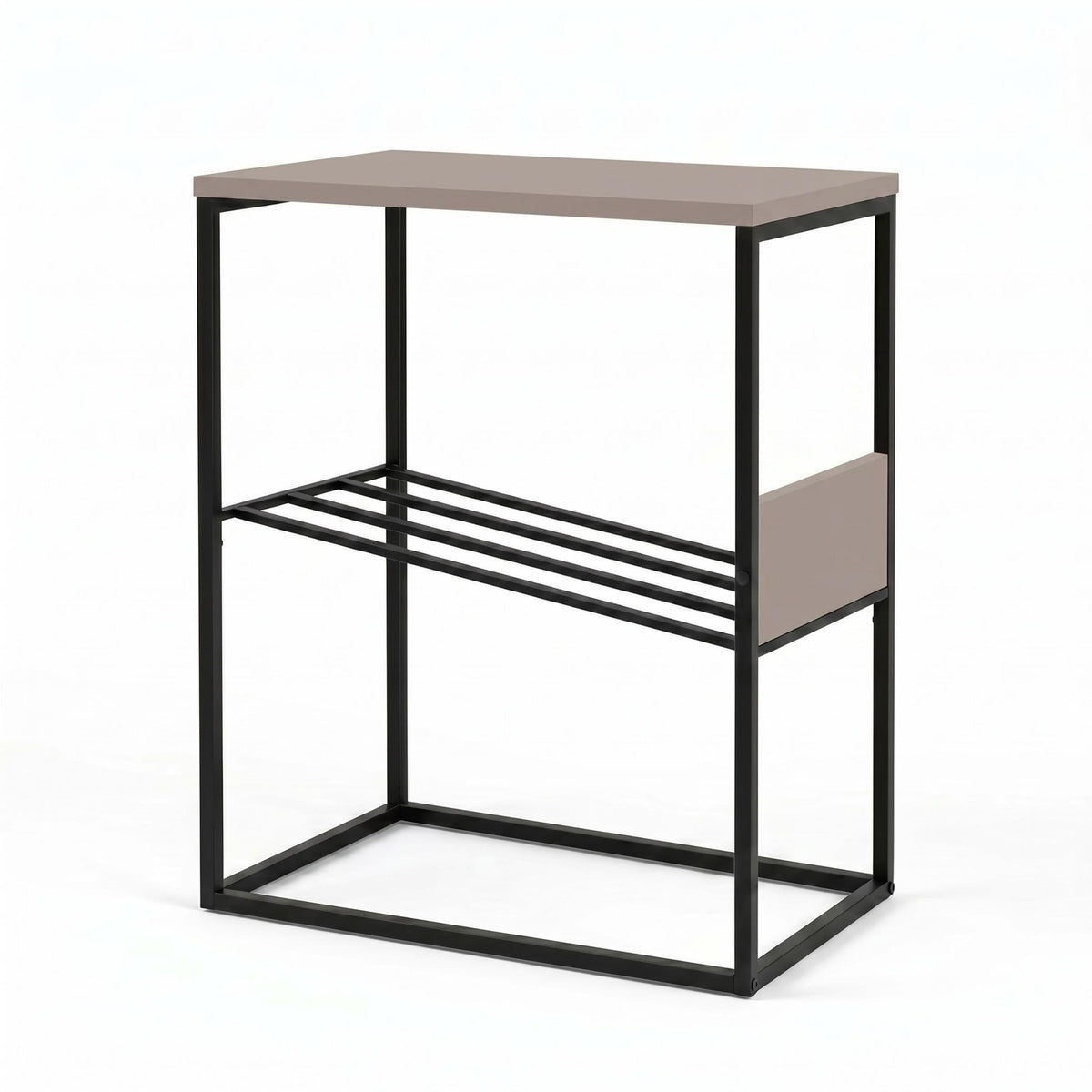 Decortieliving - Tenol Modern Side Table with Metal Angled Shelf