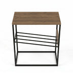 Decortieliving - Tenol Modern Side Table with Metal Angled Shelf