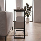 Decortieliving - Tenol Modern Side Table with Metal Angled Shelf