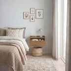 Decortieliving - Brisa Floating Bedside Table with Drawer and Top Shelf