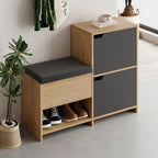 Decortieliving - Haven Shoe Bench – 101cm Stair-Shaped Hallway Storage with Seat