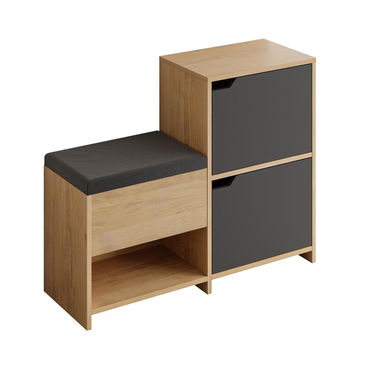 Decortieliving - Haven Shoe Bench – 101cm Stair-Shaped Hallway Storage with Seat