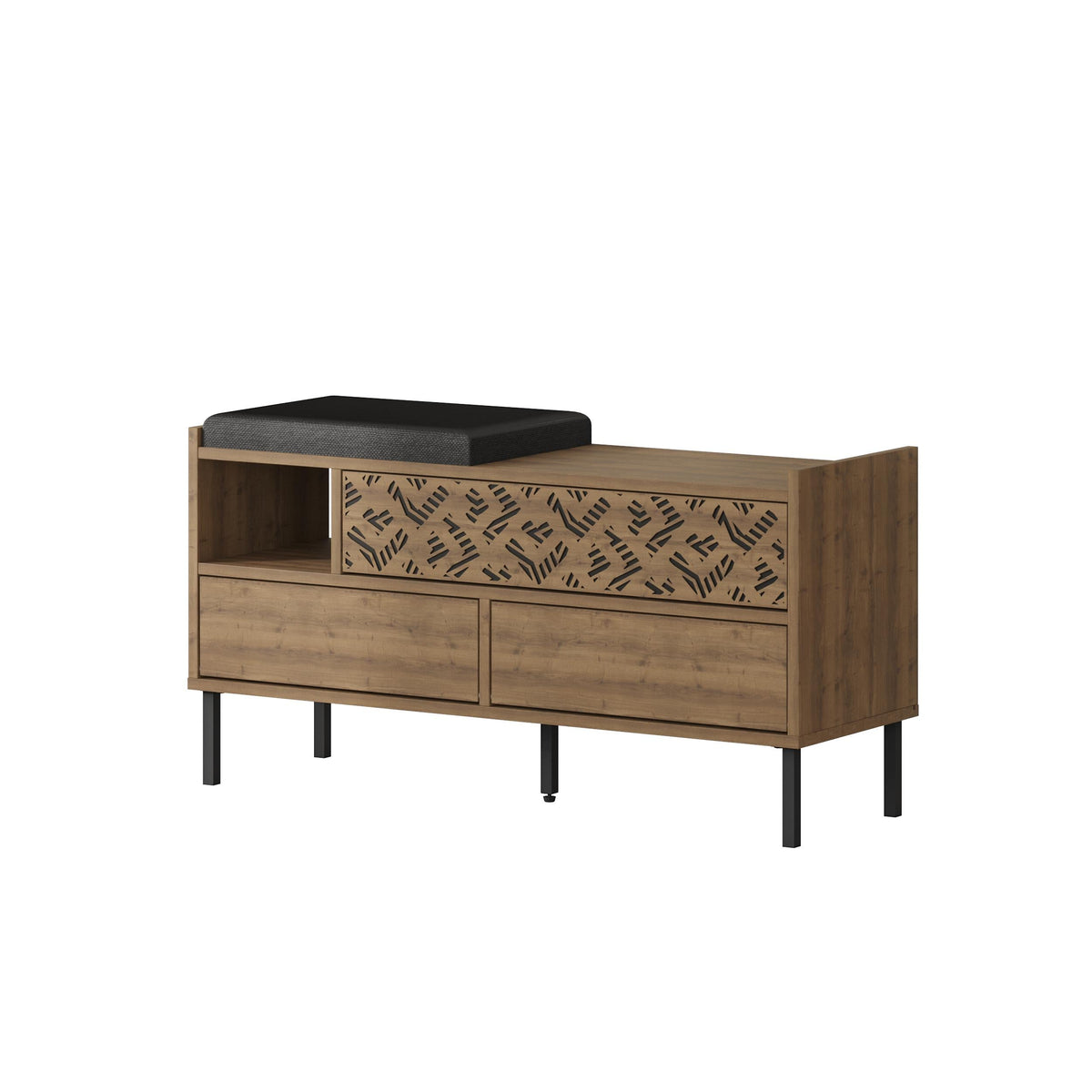 Decortieliving - Heaton Modern Shoe Storage Bench – 3 Door Hallway Shoe Cabinet Seat