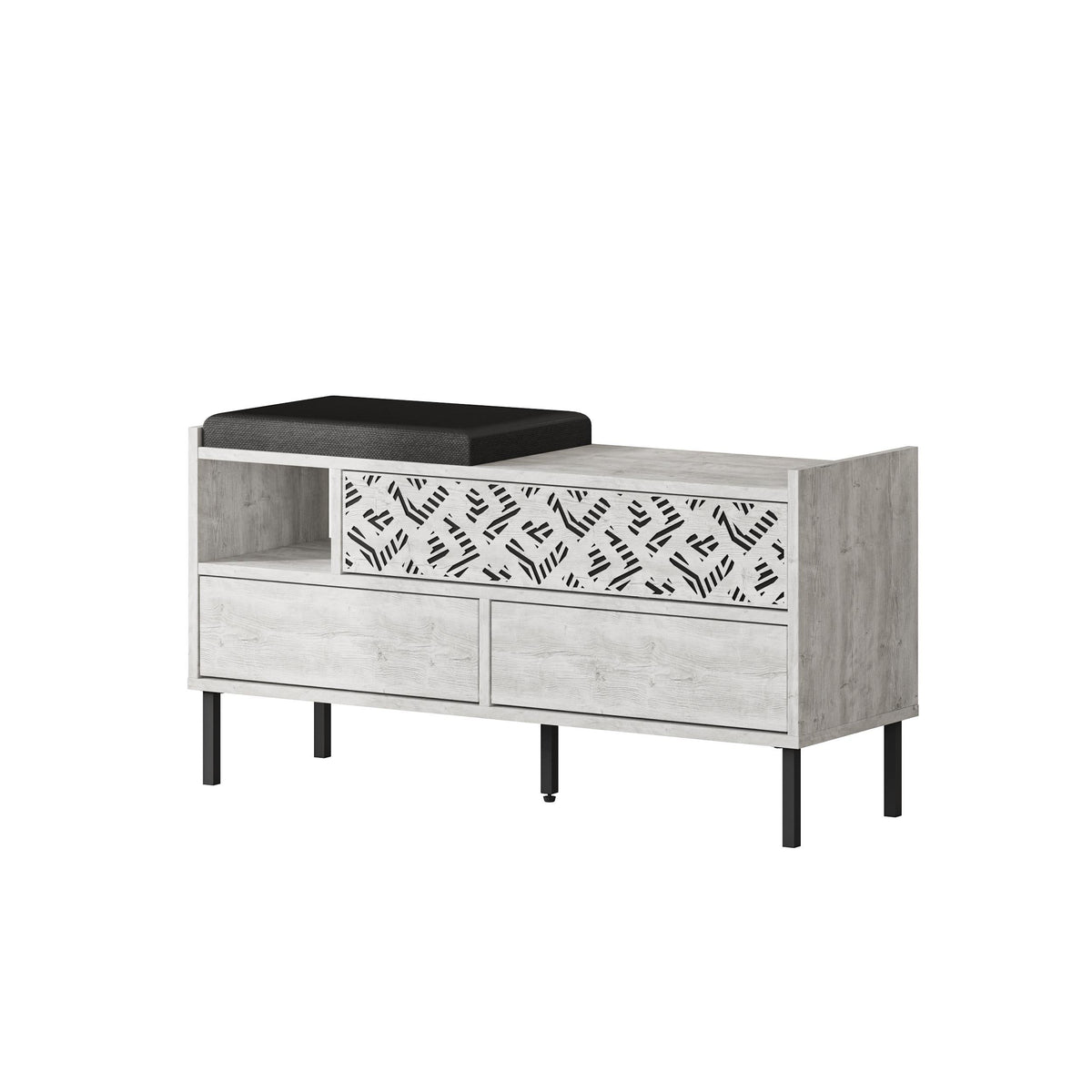 Decortieliving - Heaton Modern Shoe Storage Bench – 3 Door Hallway Shoe Cabinet Seat