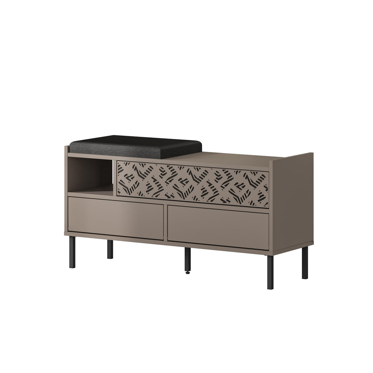 Decortieliving - Heaton Modern Shoe Storage Bench – 3 Door Hallway Shoe Cabinet Seat