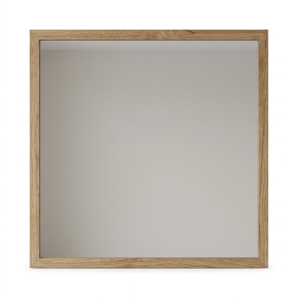 Decortieliving - Mars Square Wall Mirror Whiskey Oak 86cm