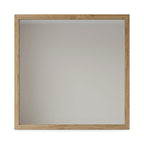 Decortieliving - Mars Square Wall Mirror Whiskey Oak 86cm